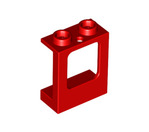 LEGO rouge Fenêtre Cadre 1 x 2 x 2 avec 1 trou en bas (60032)