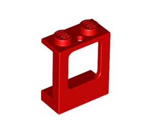 레고 빨간색 창틀 1 x 2 x 2 바닥에 2개의 구멍이 있음 (2377)