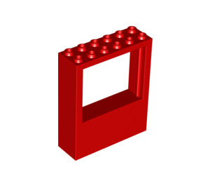 LEGO Rood Raamkozijn 2 x 6 x 6 Freestyle (6236)