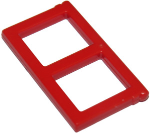 LEGO Rosso Finestra Pane 1 x 2 x 3 senza angoli spessi (3854)