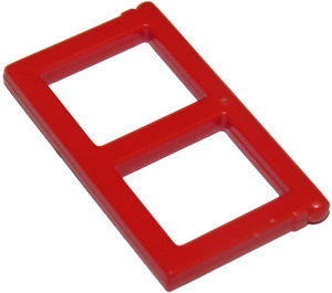 LEGO Red Window Pane 1 x 2 x 3 without Thick Corners (3854)