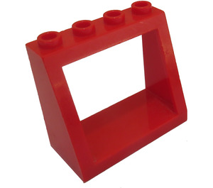 LEGO Röd Vindruta 2 x 4 x 3 med infällda solida knoppar (2352)