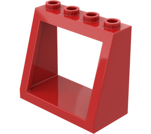 LEGO Rød Frontrute 2 x 4 x 3 med solide knotter (2352)