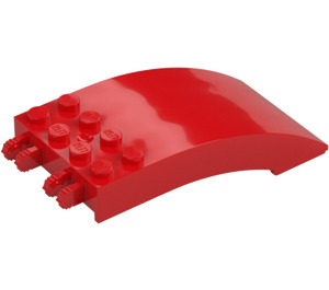 LEGO Red Windscreen 4 x 8 x 2 Curved Hinge (46413 / 50339)