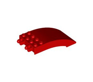 LEGO Red Windscreen 4 x 8 x 2 Curved Hinge (46413 / 50339)
