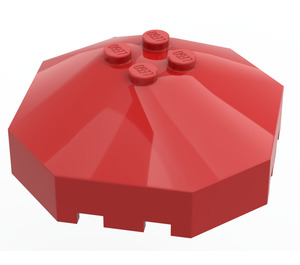 LEGO Rood Voorruit 6 x 6 Octagonal Overkapping zonder asgat