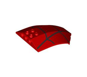 LEGO Red Windscreen 6 x 8 x 2 Curved with Spider Web 2 (40995 / 106205)