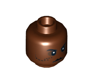 LEGO Reddish Brown Agen Kolar Head (Safety Stud) (3626 / 11006)