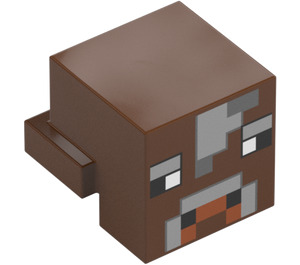 LEGO Červenohnědá Zvíře Hlava s Minecraft Cow Tvář (20056 / 106294)