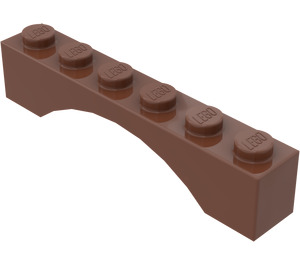 LEGO Červenohnědá Klenba 1 x 6 Průběžný luk (3455)