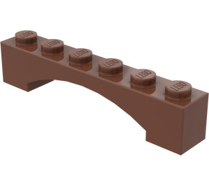 LEGO Roodachtig bruin Boog 1 x 6 Verhoogde boog (92950)