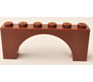 LEGO Reddish Brown Arch 1 x 6 x 2 Thin Top without Reinforced Underside (12939)