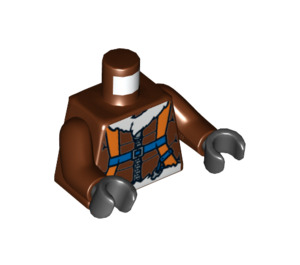 LEGO Reddish Brown Arctic Helicrane Pilot Minifig Torso (973 / 76382)