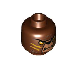 LEGO Reddish Brown Bladvic Head (Recessed Solid Stud) (3626 / 21228)