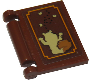 LEGO Reddish Brown Book Cover with Bear with Honey Pot on Front and 'BEN. A' on Inside Sticker (24093)