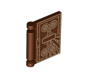 LEGO Reddish Brown Book Cover with Gold circles and lines (24093 / 104147)