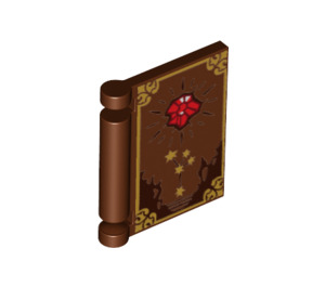 LEGO Reddish Brown Book Cover with Jewel and Stars (24093 / 34086)