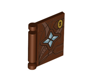 LEGO Reddish Brown Book Cover with Lock and Diamonds (24093 / 36702)