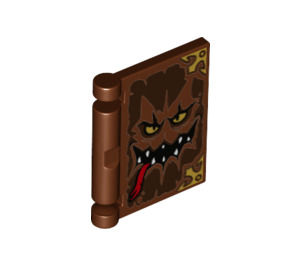 LEGO Reddish Brown Book Cover with Nexo Knights Monster Face (24093 / 24714)