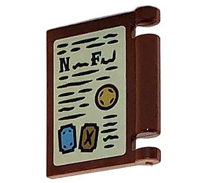 LEGO Reddish Brown Book Cover with Spellbook Page Sticker (24093)