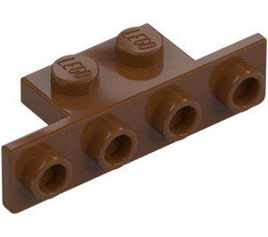 LEGO Punaruskea Uloke 1 x 2 - 1 x 4 pyöristetyillä kulmilla (2436 / 10201)