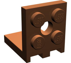 LEGO Rötlich-braun Halterung 2 x 2 - 2 x 2 Oben (3956 / 35262)