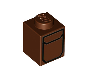 LEGO Reddish Brown Brick 1 x 1 with black pocket (3005 / 39354)