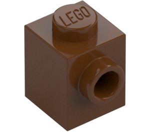 LEGO Rødbrun Kloss 1 x 1 med Knott på En Side (87087)