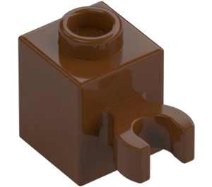 LEGO Roodachtig bruin Steen 1 x 1 met Verticaal Klem (Open 'O'-clip, holle knop) (60475 / 65460)