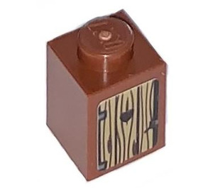 LEGO Reddish Brown Brick 1 x 1 with Wooden Toilet Door Sticker (3005)