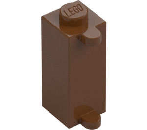 LEGO Rödaktig Brun Kloss 1 x 1 x 2 med Shutter Hållare (3581)