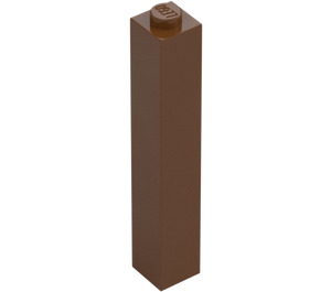 LEGO Rödaktig Brun Kloss 1 x 1 x 5 med Solid knopp (2453)