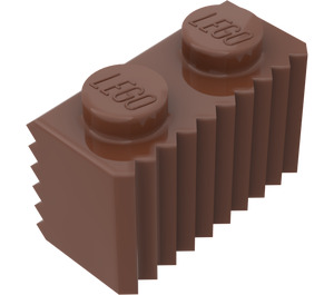 LEGO Rötlich-braun Backstein 1 x 2 mit Gitter (2877)