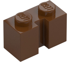 LEGO Rødbrun Kloss 1 x 2 med Rille (4216)