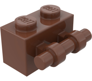 LEGO Rötlich-braun Backstein 1 x 2 mit Griff (30236)