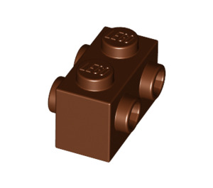 LEGO Brun rougeâtre Brique 1 x 2 avec Goujons sur Côtés opposés (52107)