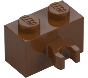 LEGO Reddish Brown Brick 1 x 2 with Vertical Clip with Open 'O' Clip (42925 / 95820)