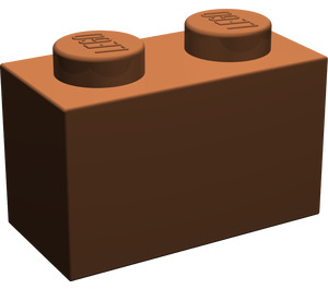 LEGO Roodachtig Bruin Steen 1 x 2 zonder buis aan de onderzijde (3065 / 35743)