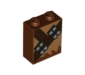 LEGO Reddish Brown Brick 1 x 2 x 2 with Chewbacca Belt with Inside Stud Holder (3245 / 38528)