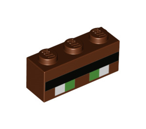 LEGO Rötlich-braun Backstein 1 x 3 mit Ravager Augen (3622 / 66843)