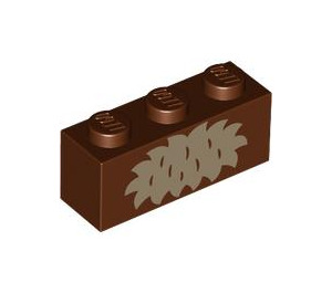 LEGO Marrone rossastro Mattoncino 1 x 3 con Beige Petto Pelliccia (3622 / 104210)