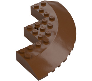 LEGO Roodachtig bruin Steen 10 x 10 Rond Hoek met Tapered Rand (58846)