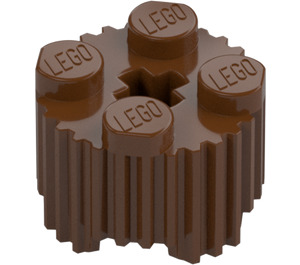 LEGO Reddish Brown Brick 2 x 2 Round with Grille (92947)