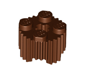 LEGO Brun rougeâtre Brique 2 x 2 Rond avec Grille (92947)