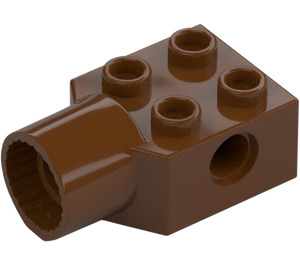 LEGO Reddish Brown Brick 2 x 2 with Hole and Rotation Joint Socket (48169 / 48370)