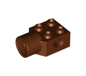 LEGO Reddish Brown Brick 2 x 2 with Hole and Rotation Joint Socket (48169 / 48370)
