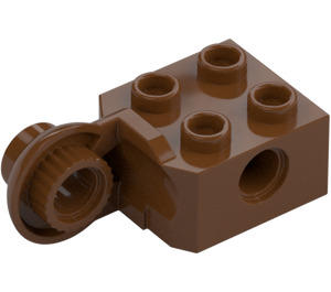 LEGO Roodachtig bruin Steen 2 x 2 met Gat, Halve Rotatiegewricht Bal Verticaal (48171 / 48454)