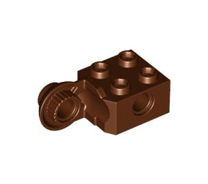 LEGO Reddish Brown Brick 2 x 2 with Hole, Half Rotation Joint Ball Vertical (48171 / 48454)