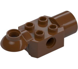 LEGO Roodachtig bruin Steen 2 x 2 met Horizontaal Rotatiegewricht en Stopcontact (47452)