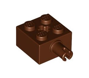 LEGO Brun rougeâtre Brique 2 x 2 avec Épingle et Trou d'essieu (6232 / 42929)